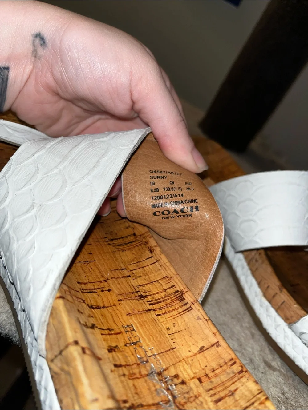 Coach natural footbed wear